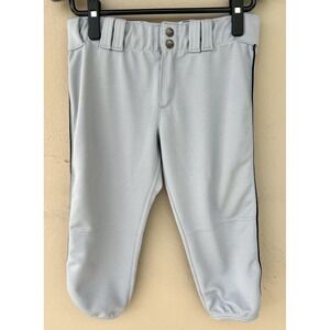 DEMARINI Fierce Fastpitch Belted Softball Pant Girls L Gray Black Piping WTD4040